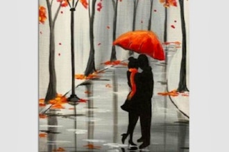 Paint Nite: Rainy Autumn Lovers
